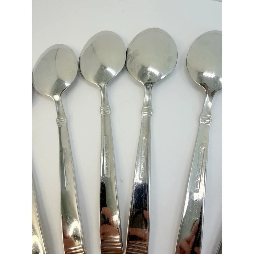 Wallace 18/10 stainless Napoli Glossy lot of 10 soup spoons 7